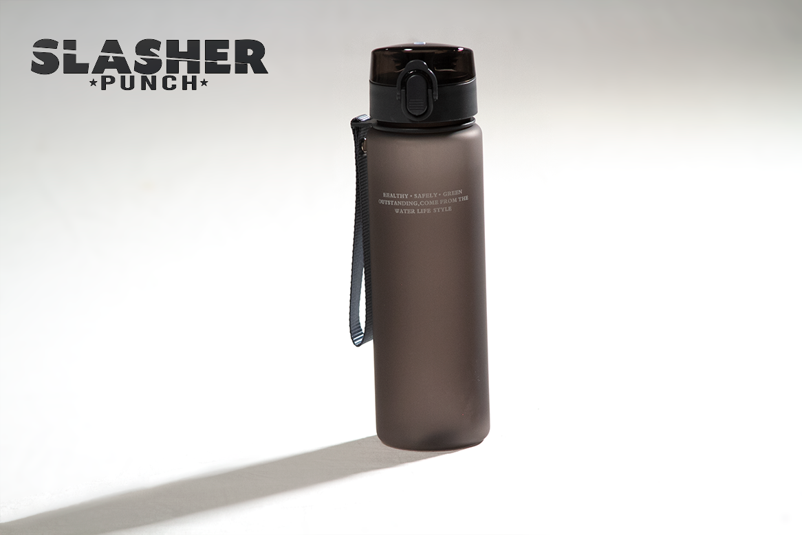 Botella Deportiva Negra y Gris – 560 ml